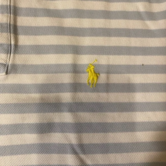 Polo Ralph Lauren Cotton Polo Adult Mens Size Medium Striped Work School Shirt - Picture 3 of 9